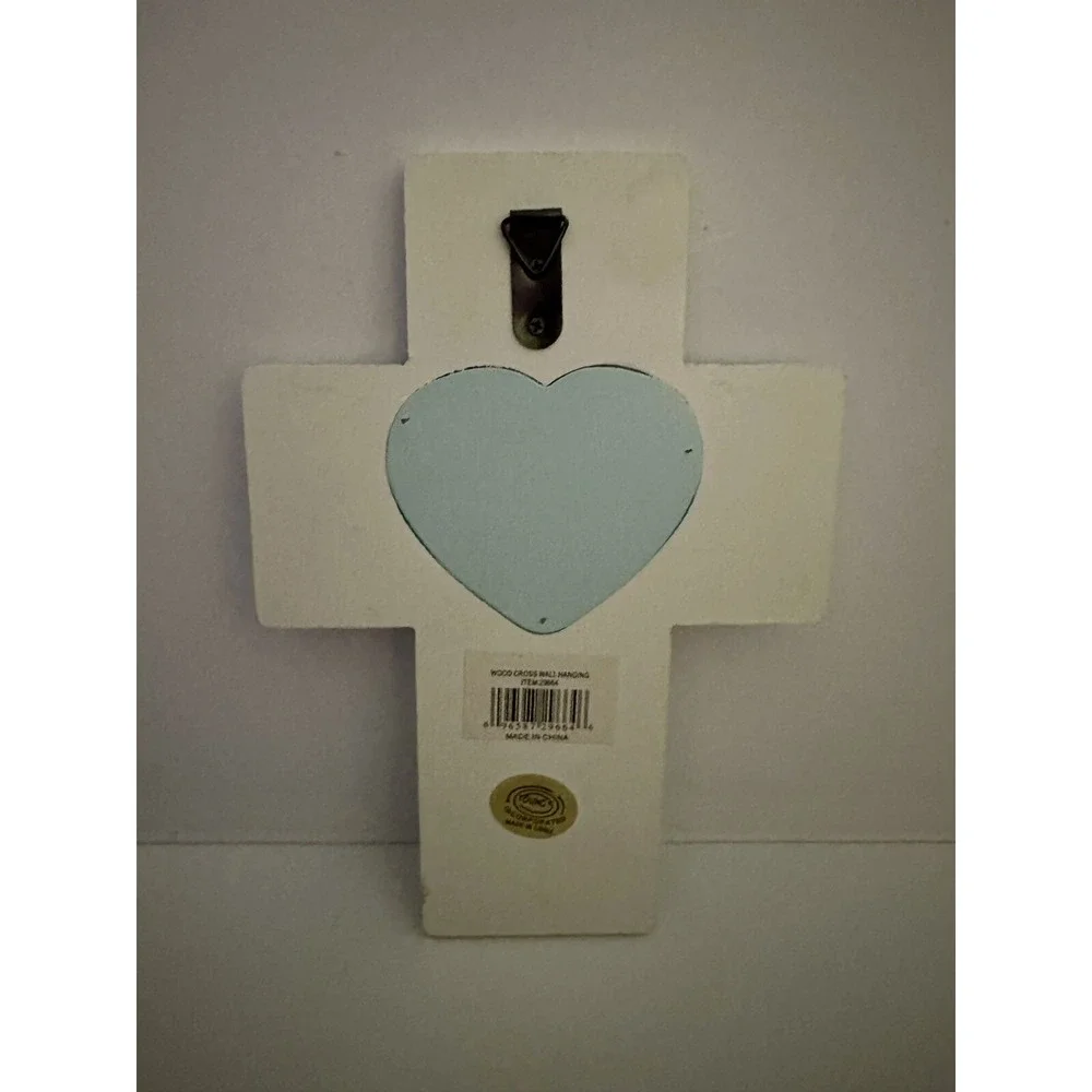 Jesus‎ Loves Me Wood Cross Wall Hanging Blue Boy Stars Decor Christian